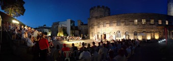 Panorama of the Castleyard during a Wild Goose Theatre Performance