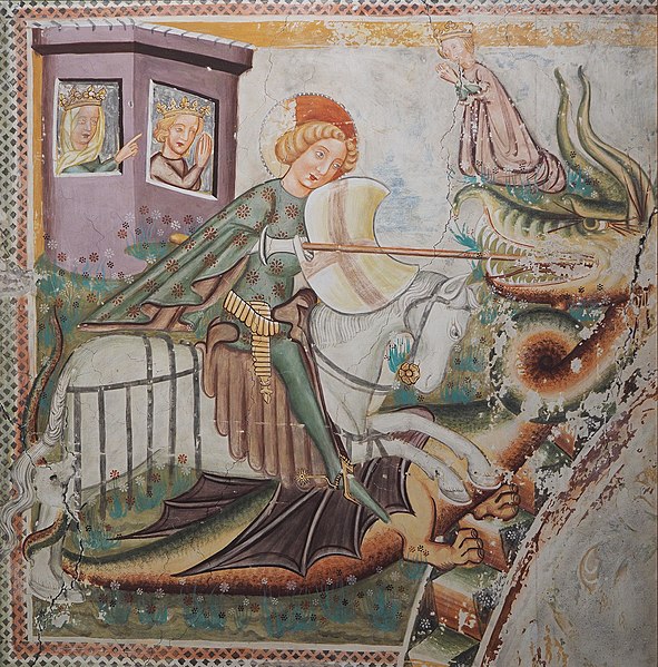 591Px St George Slaying The Dragon Replica Od Middle Age Painting C. 1420