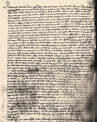 A scan of the Corporation Of London Records Office, Plea And Memoranda Roll from 1395